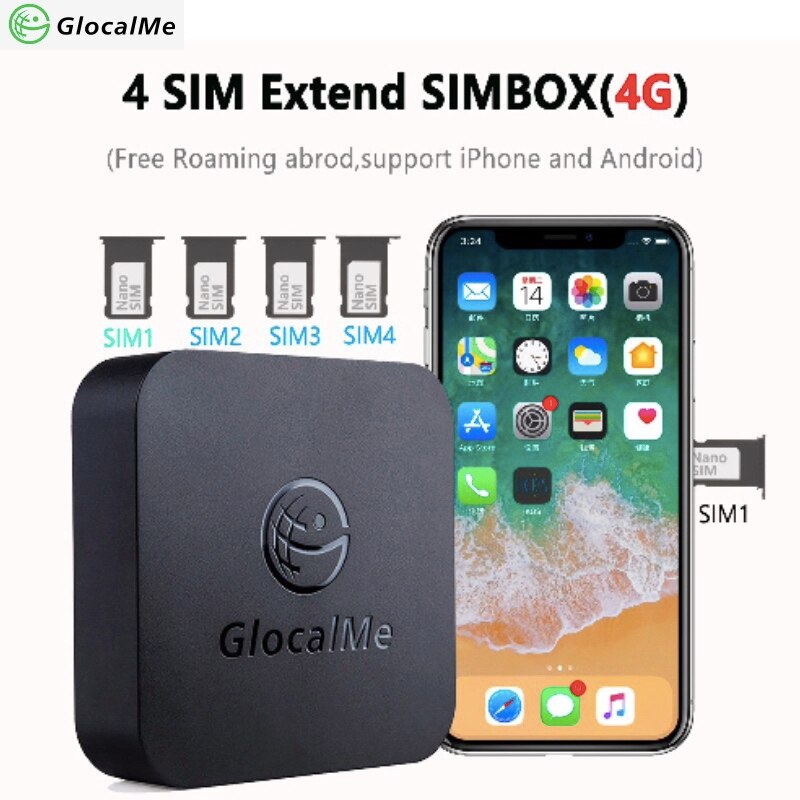 GlocalMe-Ƽ 4 SIM  Ĺ, iOS  ȵ̵ 4G ɹڽ, ι Ұ, ޴ ʿ , / , SMS ȭ 